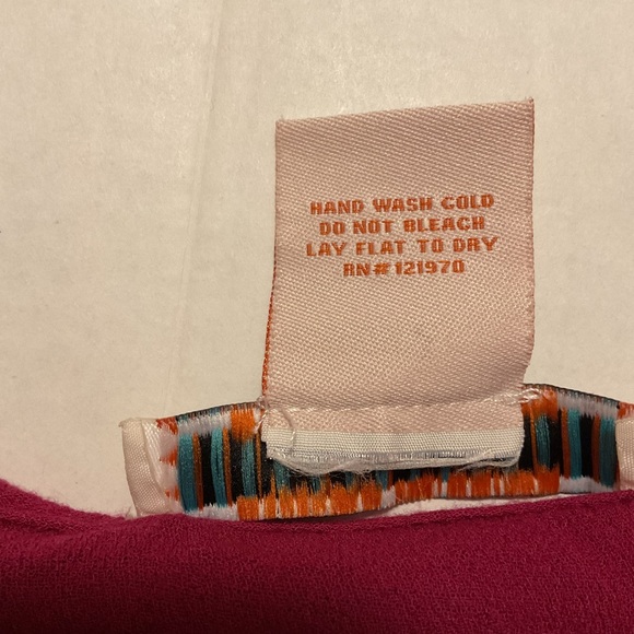 Flying Tomato Embroidered Dress Long Sleeve Burgundy - Picture 9 of 9